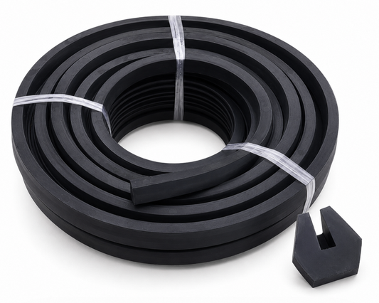 Channel Rubber Hex Flat 1/4" - Full Roll
